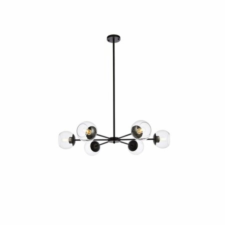 CLING 36 in. Briggs Pendant in Black with Clear Shade CL2946079